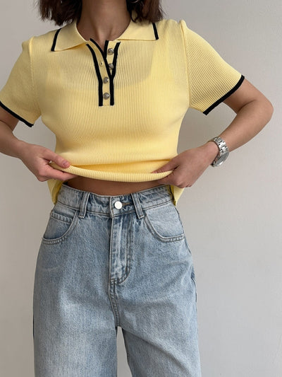 Contrast Trim Knit Top