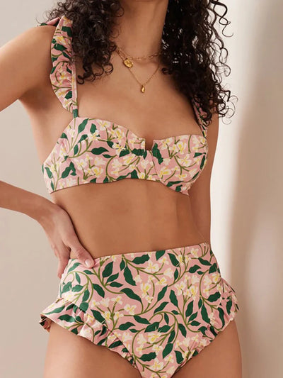 Mini Ruffle Floral Bikini Set
