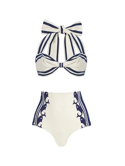 Navy Style Halter Bikini Set