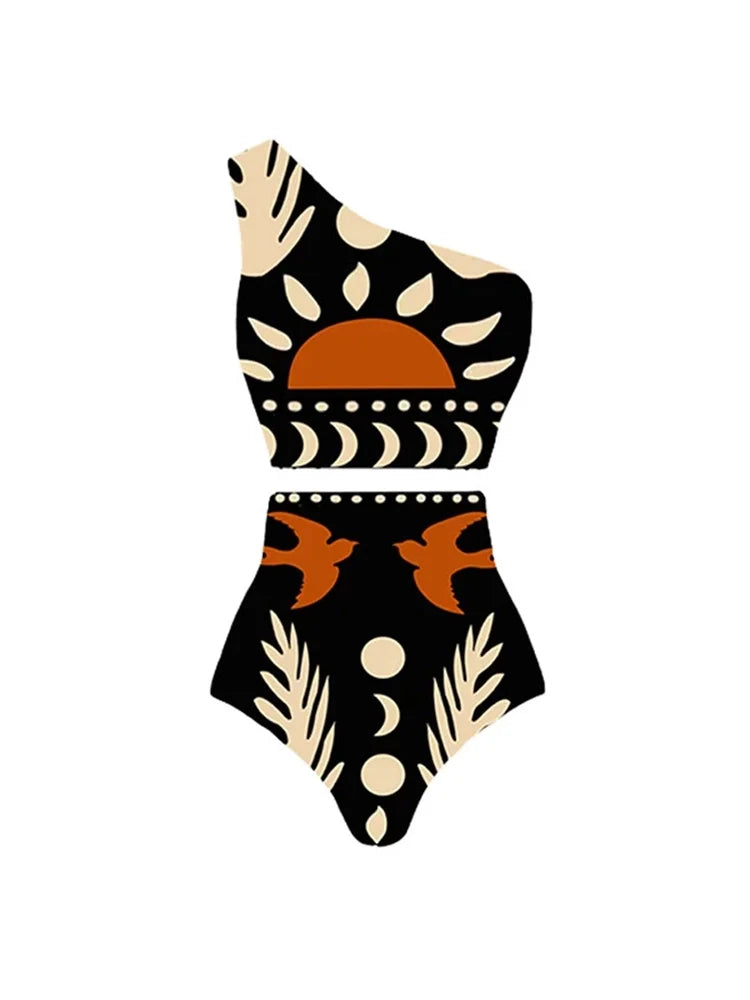 Printed High-Waist Bikini Set