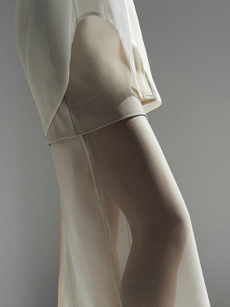 CREAM SHEER SHIRT SET