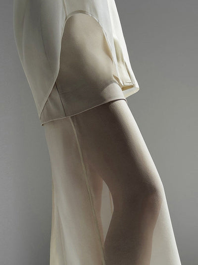 CREAM SHEER SHIRT SET