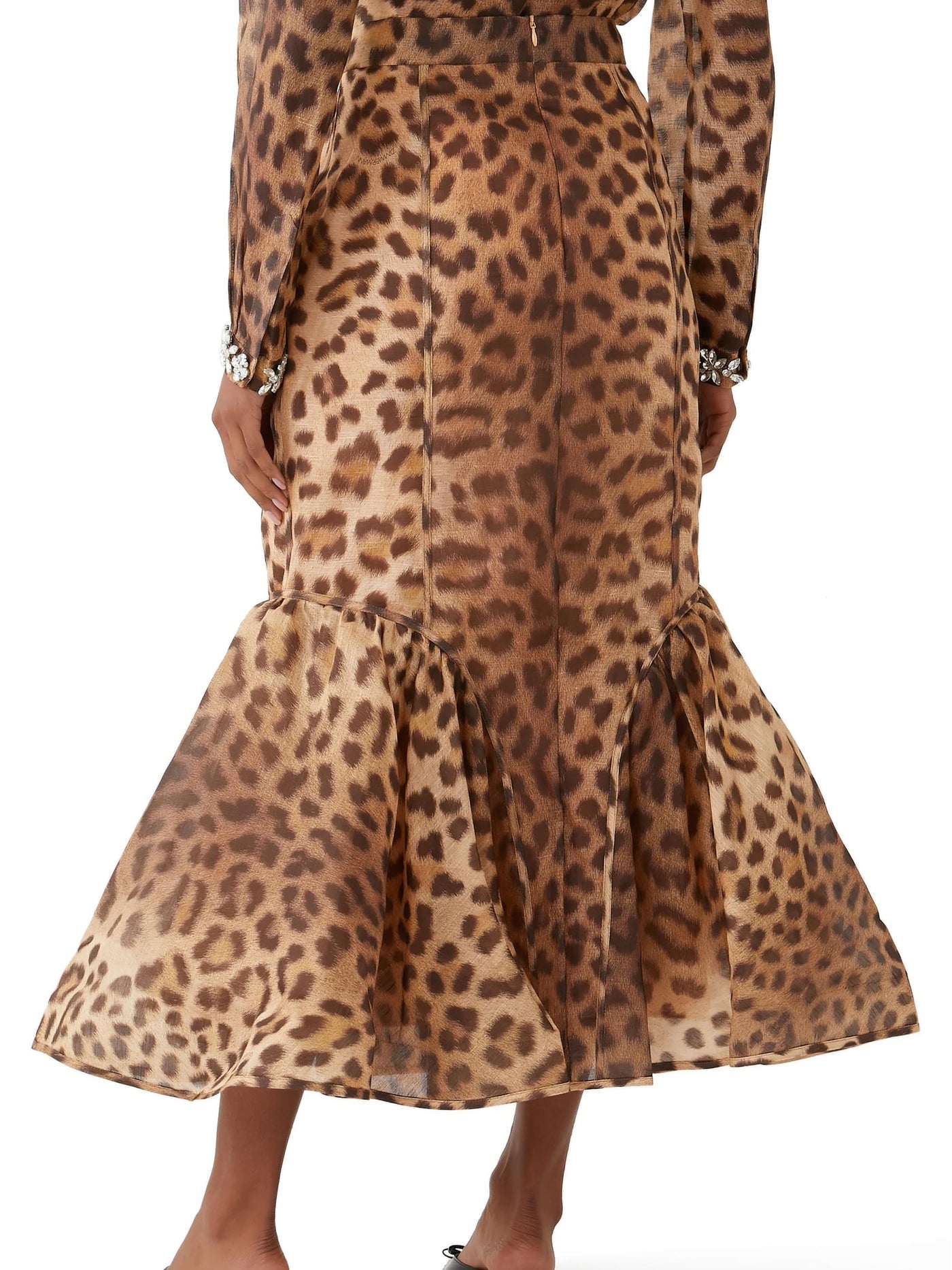 Leopard Panelled Pencil Skirt