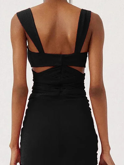 3D Floral Black Swimsuit Set