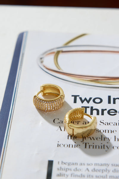 18k Gold Plated Statement Hoop Earrings Gold