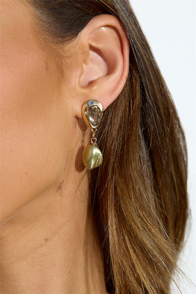 18k Gold Plated Iridescent Glow Earrings Gold