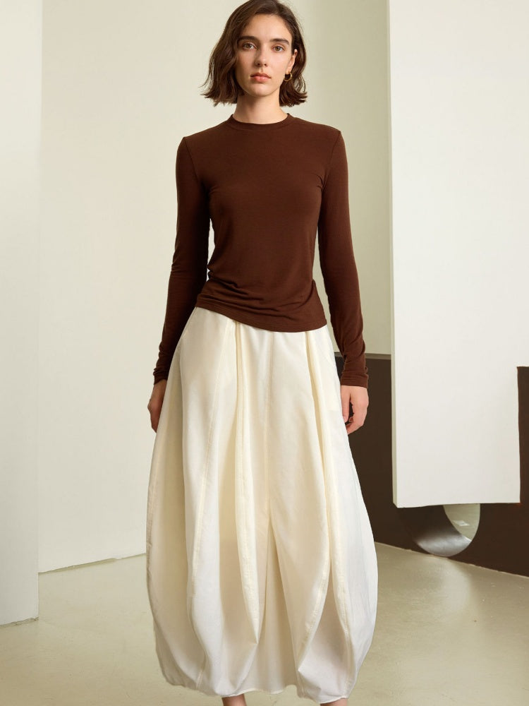 Designer Cloud Pleated Bloom Skirt