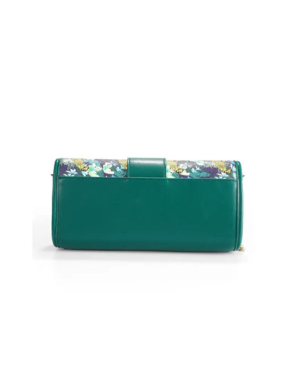 Urban Fashion Emerald Garden Print Barrel Bag