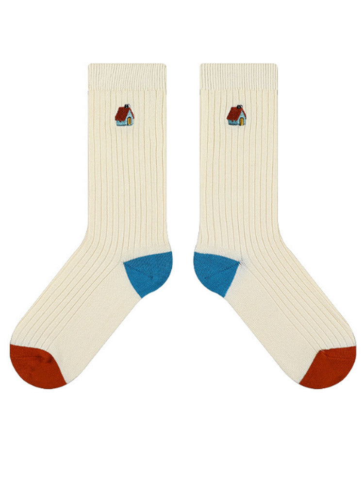 Cute Embroidered Letter Socks