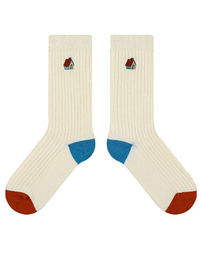 Cute Embroidered Letter Socks
