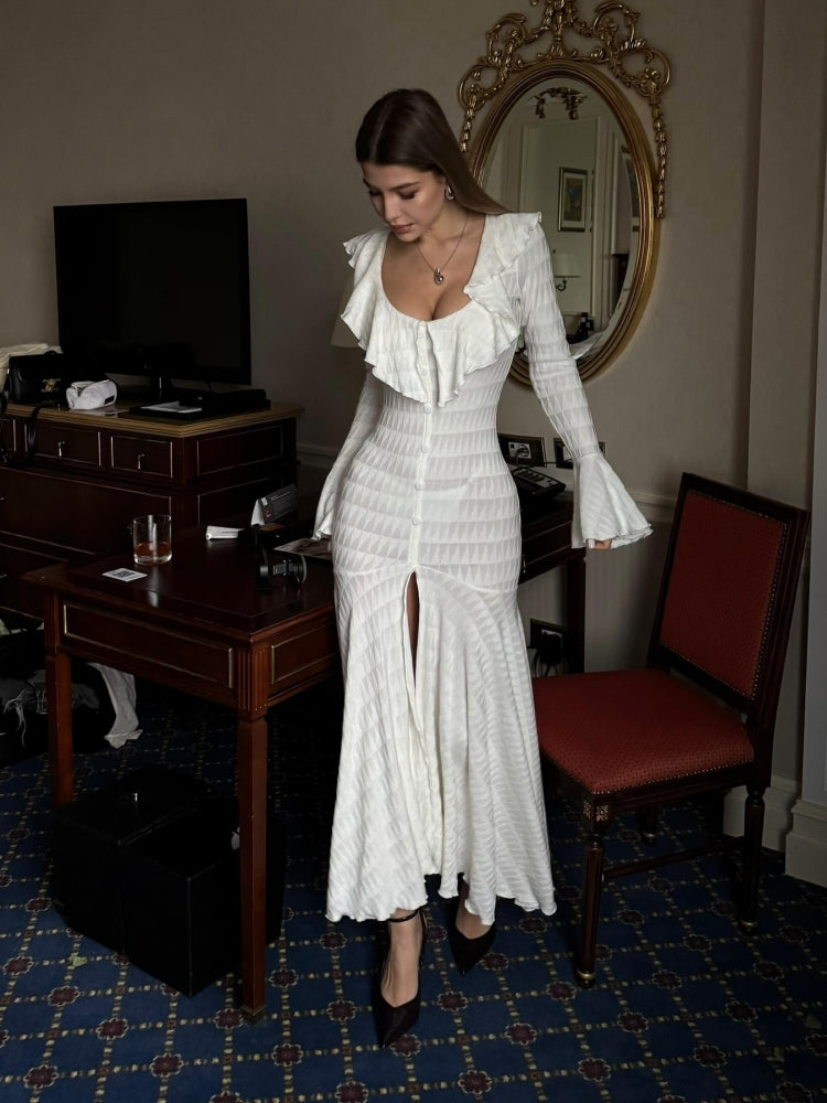 High-Waist Bodycon Slit Dress