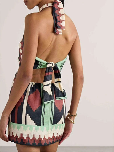 Halter Print Beach Dress
