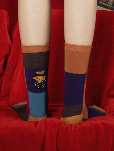 Cartoon Character Pattern Cotton Socks