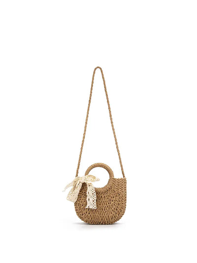 Woven Beach-Style Mini Basket Shoulder Bag