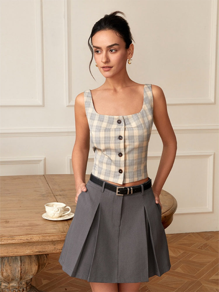 Classic Plaid Wide-Strap Camisole