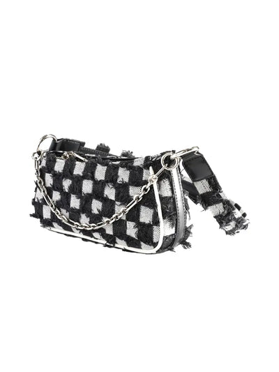 Checkerboard Chain Top Handle Shoulder Bag