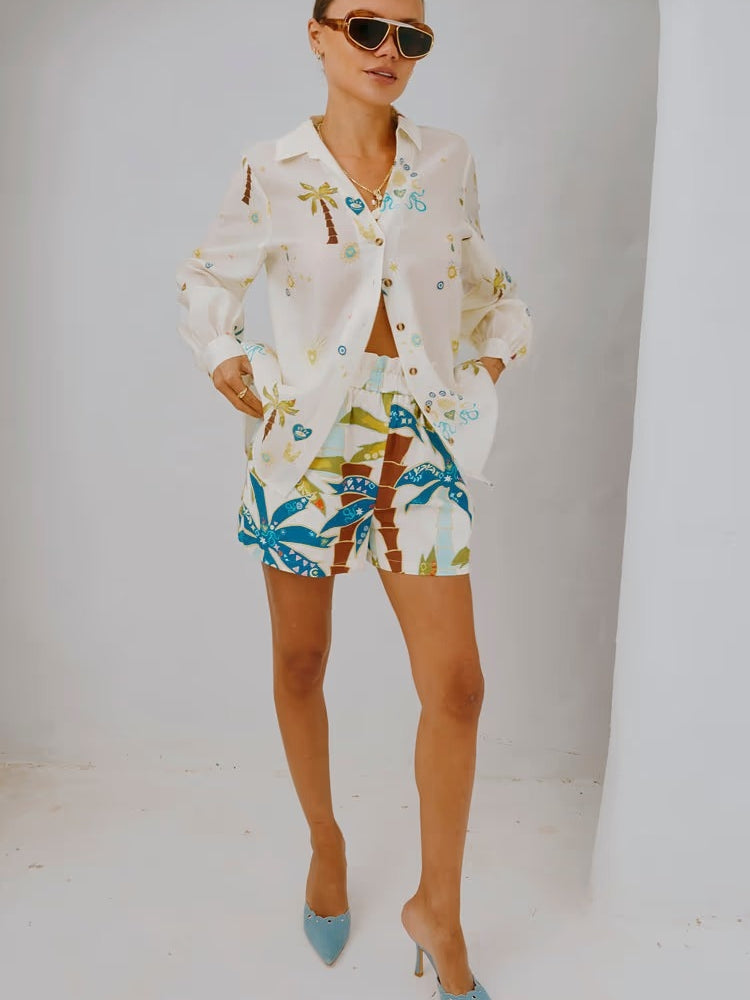 Printed Summer Shorts Set