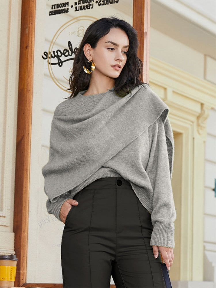 Autumn-Winter Versatile Core-Yarn Pullover