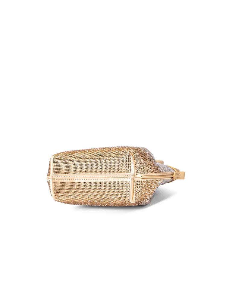 Rhinestone Embellished Hobo Dumpling Bag