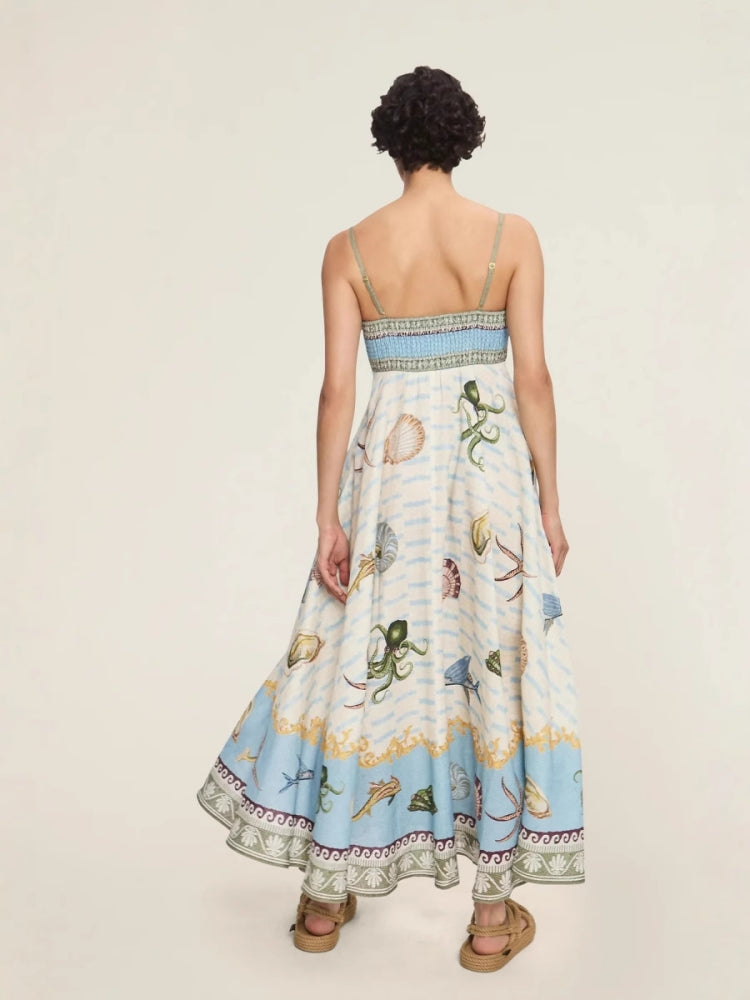 Creative Print Beach Dress