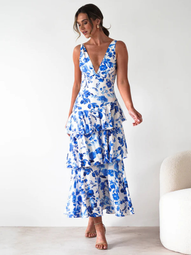 Floral V-Neck Slip Dress