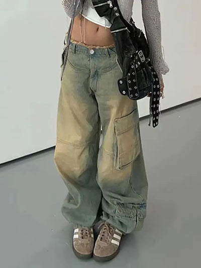 Vintage Washed Denim Pants