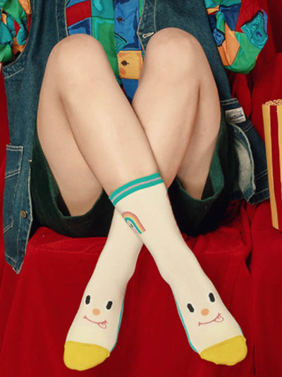 Cartoon Character Pattern Cotton Socks
