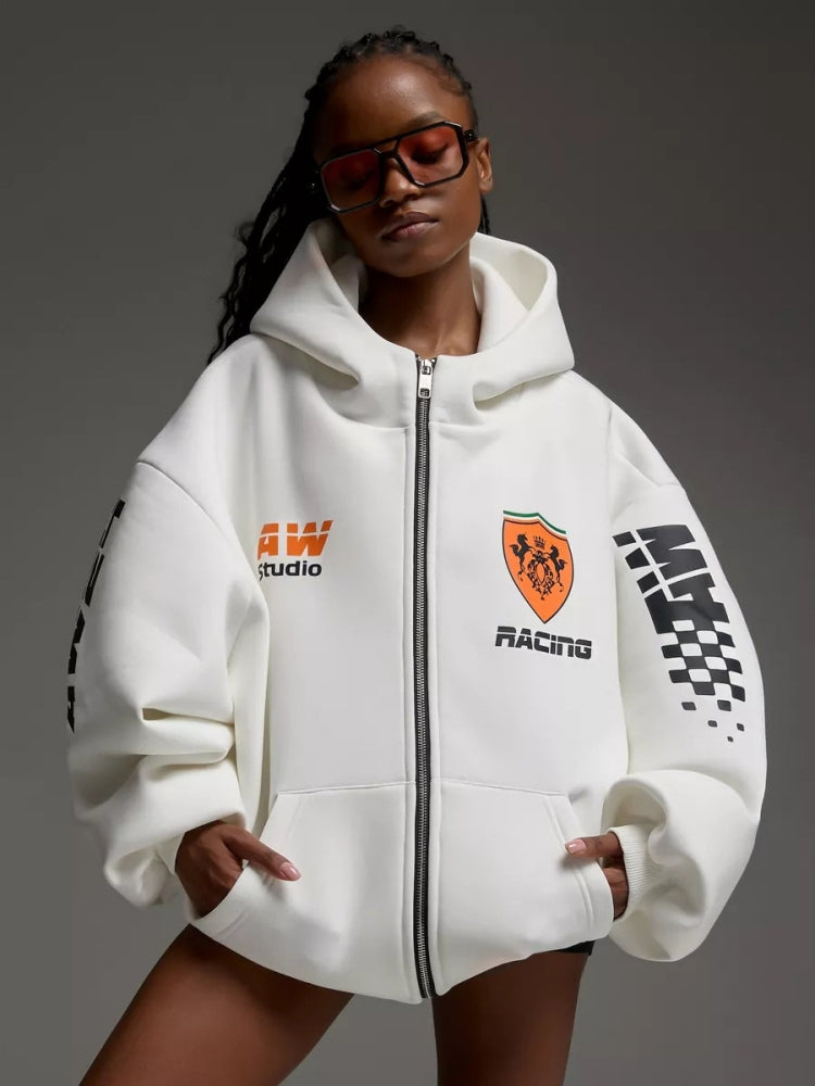 Oversized Letter Print Hoodie