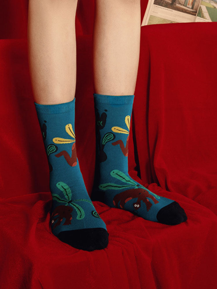 Cartoon Character Pattern Cotton Socks
