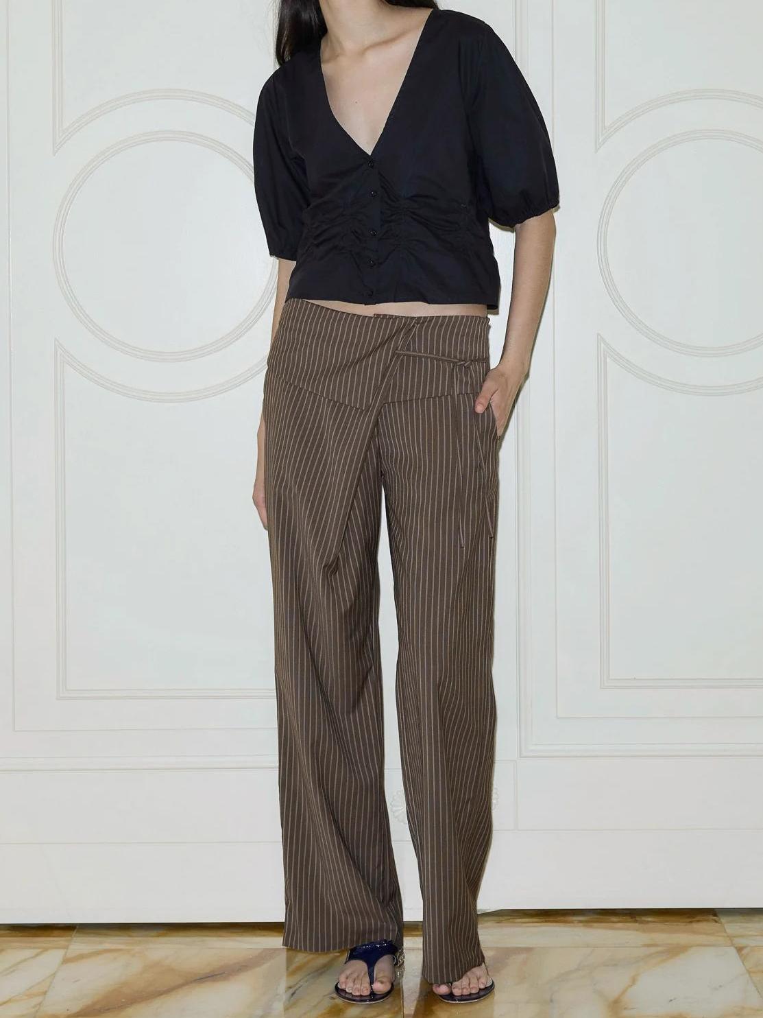 Folded Stripe Pants