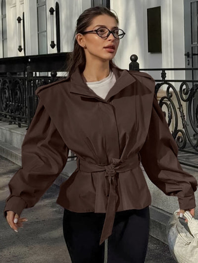 Adjustable Waist Trench Jacket