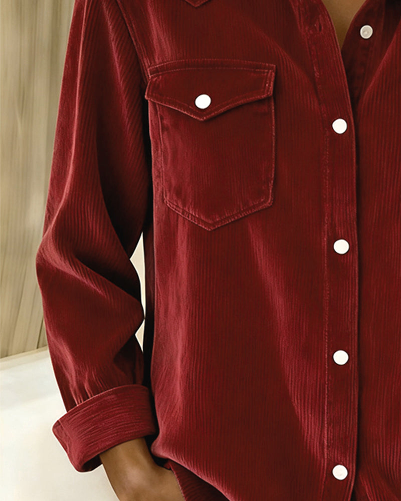 Stella® | Long-Sleeve Shirt with Lapel and Button Placket