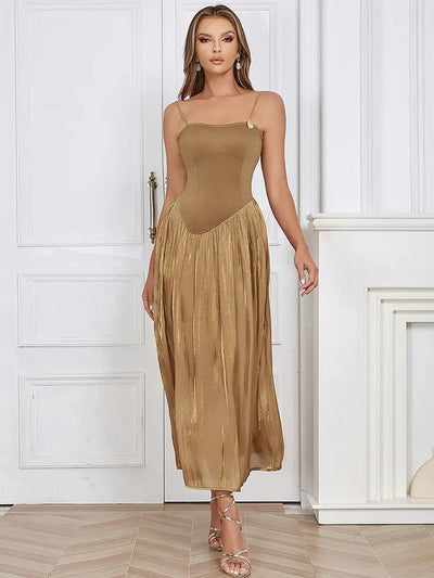 Sleeveless Ruched Maxi Dress