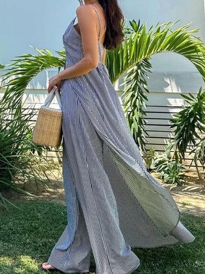 Matching Striped Top & Pants Set