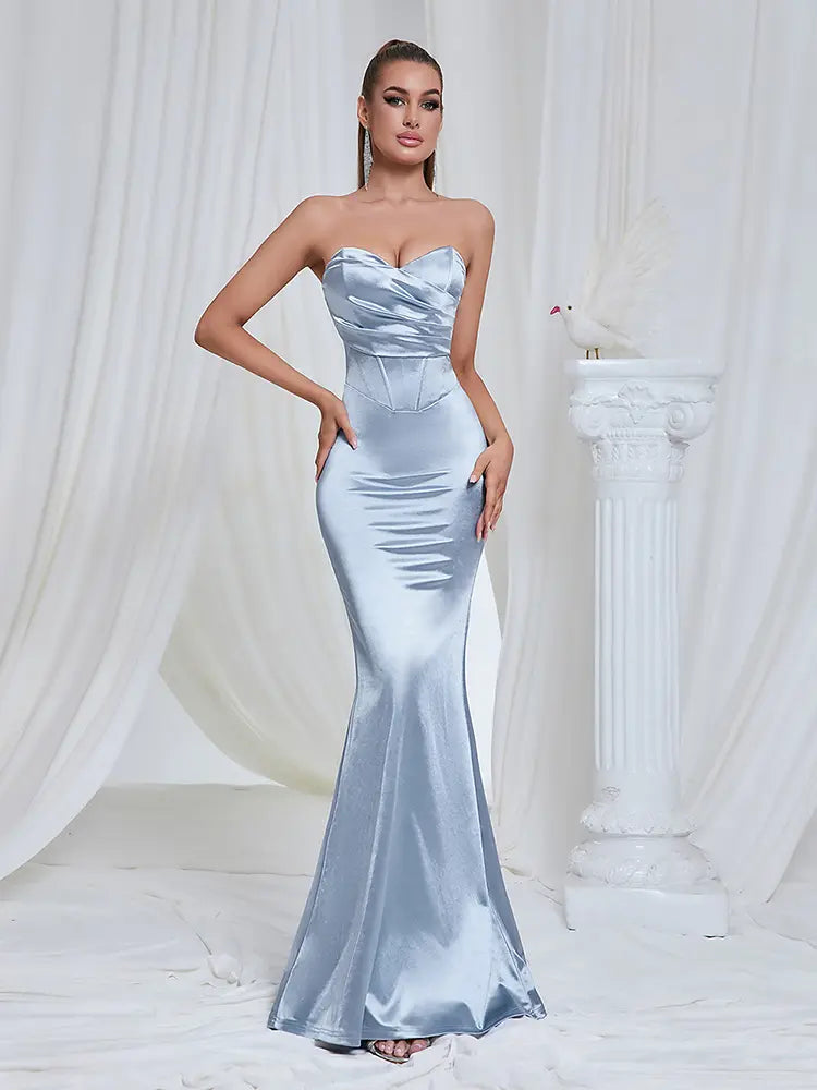 Strapless Fishtail Bodycon Evening Gown