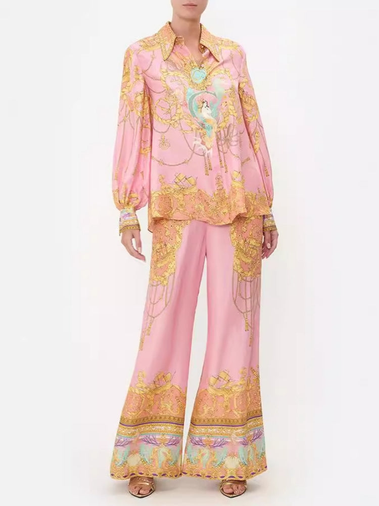 Pink Tropical Print Set