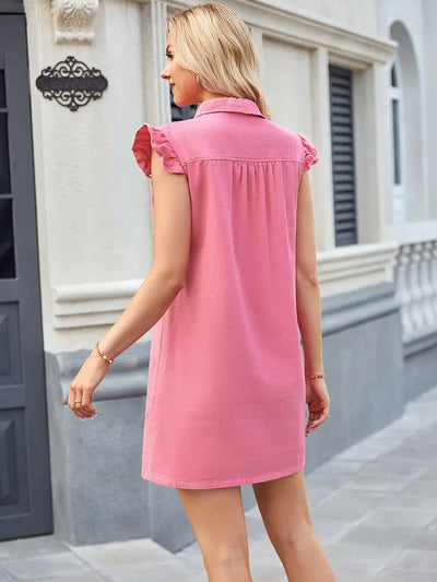 Washed Denim Sleeveless Midi Dress