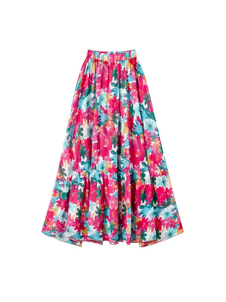 Print Cutout One Piece Swimsuit Set