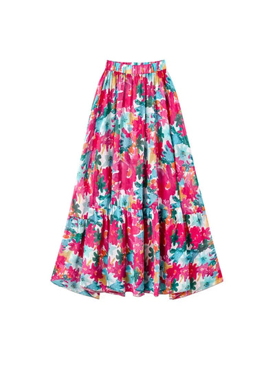 Print Cutout One Piece Swimsuit Set