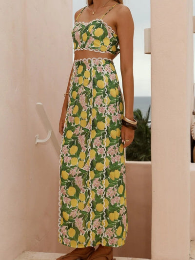 Elegant Linen Slit Ensemble