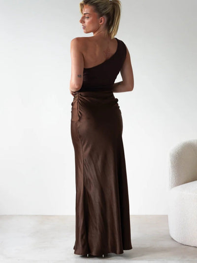 Asymmetric Neckline Sleeveless Dress