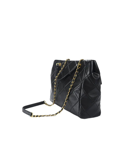 Quilted Chain Crossbody Bag in Chanel-Inspired Style