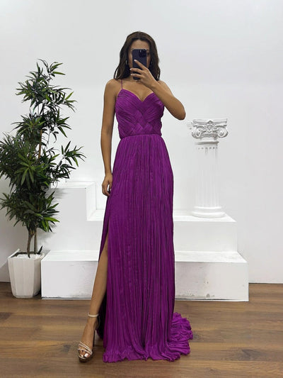 Pleated Sleeveless Maxi Dress