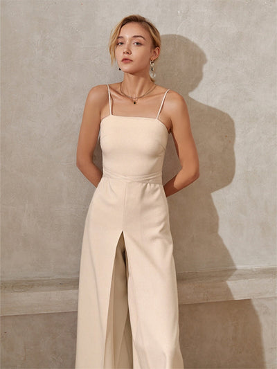 High-End Solid Waist Jumpsuit