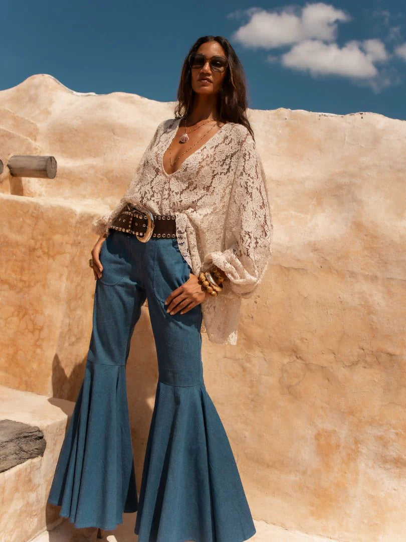 Retro Flare High-Waisted Jeans