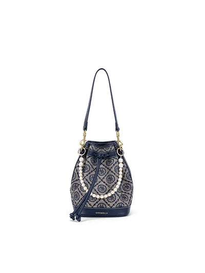 Jacquard Star Crossbody Bucket Bag