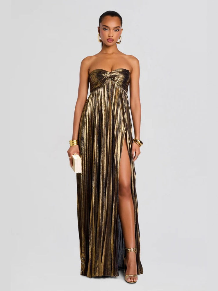 Sophisticated Knotted Slit Evening Gown