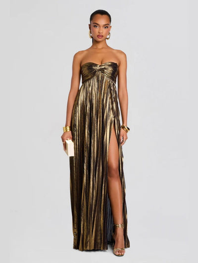Sophisticated Knotted Slit Evening Gown