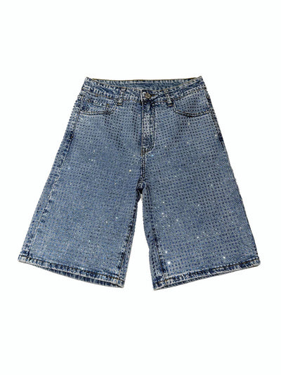 Light Blue Denim Sparkling Shorts