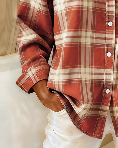 Stella® | Shirt with Check Pattern and Notched Collar